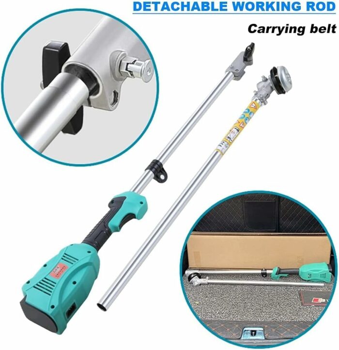 String Trimmer Battery Grass Cutter Electric Lawn Mower, Garden Grass Trimmer Cordless with Wheels with Armrest