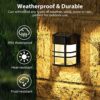 【4 Pack 】 Solar Fence Lights Outdoor Garden, Solar Wall Lights Outdoor Waterproof Solar Lights Outdoor Garden LED Solar Powered Wall Lights for F