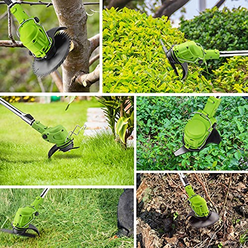 FSCLJ Cordless grass trimmer brush cutter, cordless lawn trimmer, Lawn Mower Garden Tools for Weed-Wacking,with 21V Lithium-ion Battery.