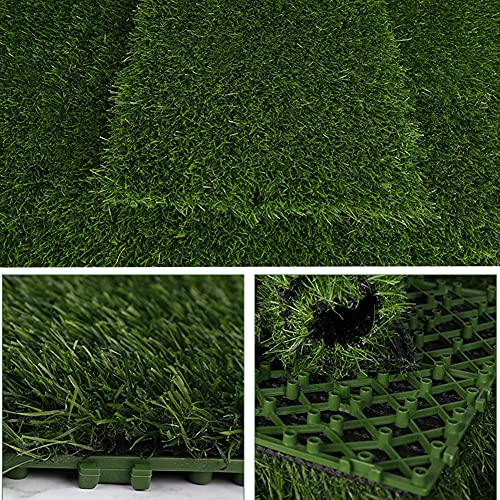 Kisbeibi 4pcs Artificial Grass Turf Lawn, 12''x12'' Outdoor Square Fake Grass Turf Patch Mat, Faux Grass Mat for Indoor and Outdoor Garden Lawn L