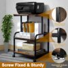 HAIRIESIS 3 Tier Printer Stand with Wheels Printer Desk, Multipurpose Office and Home Storage Rack, Removable and Fixed Printer Stand for Fax Mac