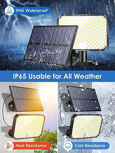 One Fire Solar Lights Outdoor Garden, 190LED 1500LM Solar Lights, 3 Modes & Remote Solar Security Lights Outdoor Motion Sensor, IP65 Garden Light