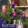 Aku Tonpa Christmas Products 3 Purple and 1 Pink Battery Operated Flameless Advent Candles with Remote Control and Timer, 2.15"x6"