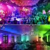 T-SUNUS 50W RGB LED Flood Lights, Colour Changing LED Security Light, 16 Colours & 4 Modes, UK 3-Plug & Remote Control, IP66 Waterproof, Outdoor