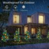 Upgraded 4-Pack Solar Christmas Tree Garden Stake Lights for Christmas Decorations, Solar Christmas Yard Stake Outdoor Waterproof Christmas Pathw