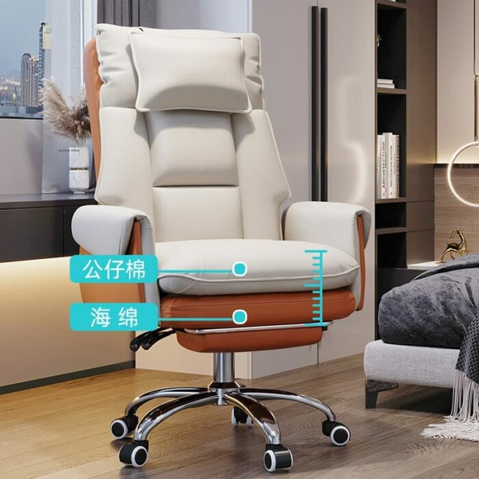 SDFGH Office Chair Home Computer Chair Lift Swivel Chair Backrest Comfortable Sedentary Boss Chair Lunch Break Reclining Chair
