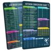 VOXXU 2 Pack Magnetic Air Fryer Conversion Chart for UK – Air Fryer Accessories Magnetic Cheat Sheet for Easy Cooking | Quick Reference Guide wit