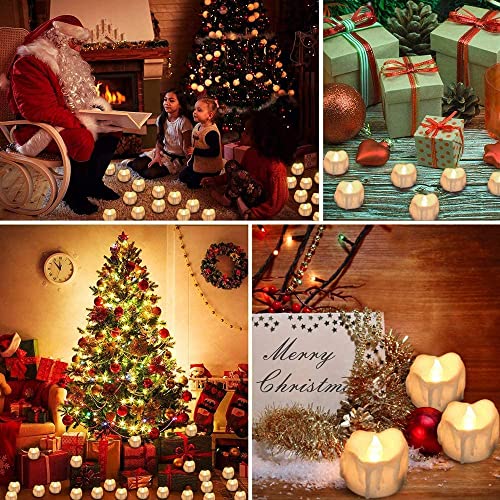 Led Tealight with Timer Battery-powered Flameless Flickering Candles for Party, Festival, Valentine's Day Decoration 12pcs, Children & Pet Friend