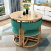 KUKIXO 80cm Small Round Business Negotiation Reception Tables and Chairs CombinationOffice Hotel Picnic Tables Garden Furniture Combination Sets