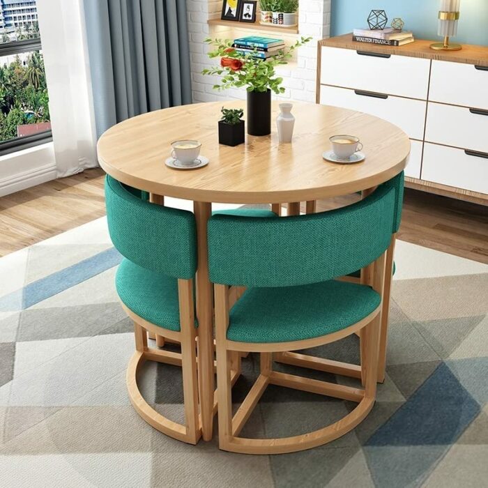 KUKIXO 80cm Small Round Business Negotiation Reception Tables and Chairs CombinationOffice Hotel Picnic Tables Garden Furniture Combination Sets