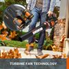 WORX 40V Cordless Leaf Blower WG584E, PowerShare, Brushless Mortor, Variable Speed Control, AIR Turbine, 2pcs Batteries Included