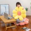 Small daisy flower shaped cushion office computer chair cushion sunflower tatami seat cushion petal pillow (blue,70 * 70cm)