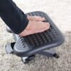 Footrest Adjustable Height Angle Tilting Platform Home Office Massage Foot Rest,Black