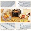 SBUENAM 3 PCS Air Fryer Rack,8 Inch Air Fryer Rack Square,Tower Stackable Square Air Fryer Accessories5.5l,304 Stainless Steel Multi-Layer Dehydr
