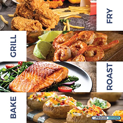 ProLux Concepts 9L Family Size Digital Air Fryer: Dual Basket with Rapid Air Circulation | Healthier Cooking with Less Fat | 2000W Twin Basket Sy