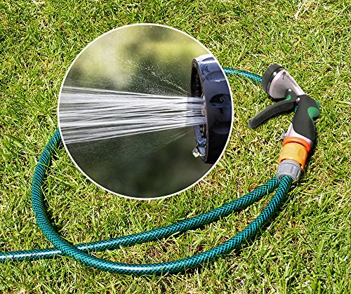 NO Leak Garden Hose Nozzle Spray Gun Heavy Duty, Metal Water Sprayer for Powerful Watering and Misting - 8 Pattern Spraying for Cleaning, Car Was