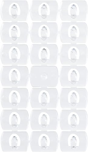 Command Decorating Clips, Pack of 20 Mini Hooks and 24 Small Strips, Transparent - Hanging Clips for Decorations and Fairy Lights, Wall Adhesive - Damage Free