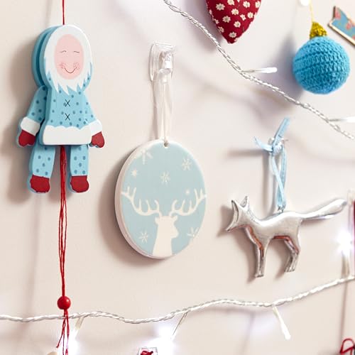 Command Decorating Clips, Pack of 20 Mini Hooks and 24 Small Strips, Transparent - Hanging Clips for Decorations and Fairy Lights, Wall Adhesive - Damage Free