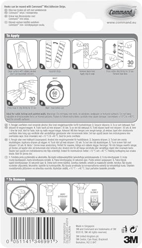 Command Decorating Clips, Pack of 20 Mini Hooks and 24 Small Strips, Transparent - Hanging Clips for Decorations and Fairy Lights, Wall Adhesive - Damage Free