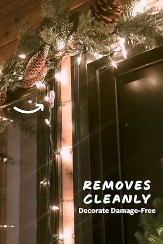 Command Decorating Clips, Pack of 20 Mini Hooks and 24 Small Strips, Transparent - Hanging Clips for Decorations and Fairy Lights, Wall Adhesive - Damage Free