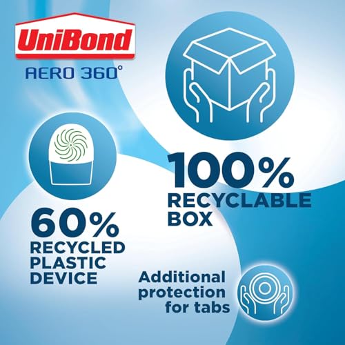 UniBond AERO 360° Moisture Absorber Neutral Refill Tab, ultra-absorbent and odour-neutralising, for AERO 360° Dehumidifier, Condensation Absorbers, 450 g ( Pack of 4)